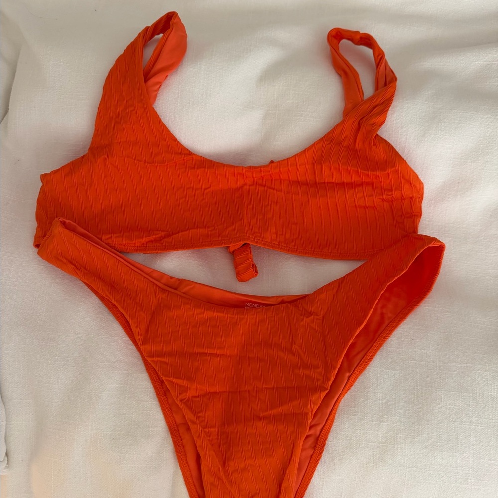 Monday Swimwear Vibrant Orange Bikini Set